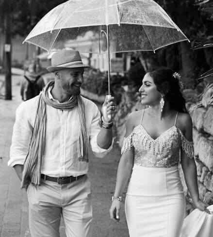 Shade Zahrai with her husband.